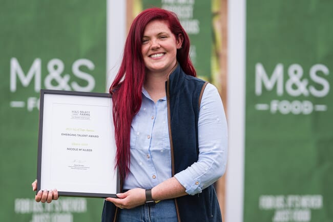 Scottish Sea Farms supervisor Nicole McAleer wins award.