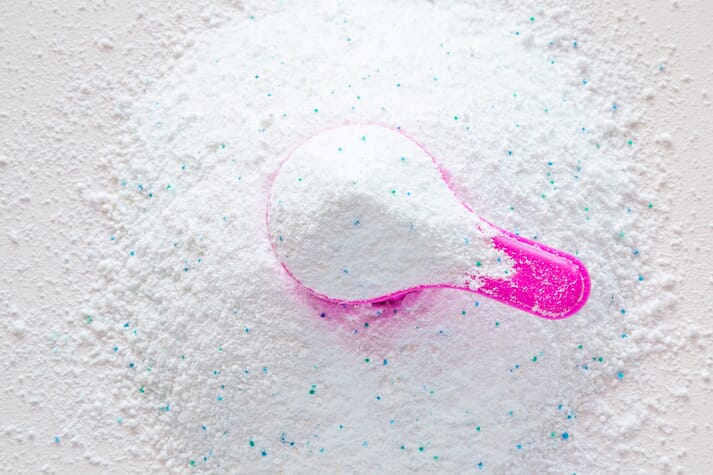 laundry detergent powder and scoop