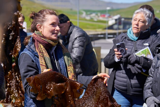 A seaweed farmer at Seagriculture 2024.