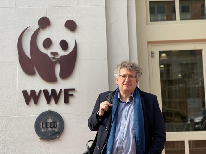 Olavur Gregersen, CEO of the seaweed farming firm Ocean Rainforest, at the WWF HQ
