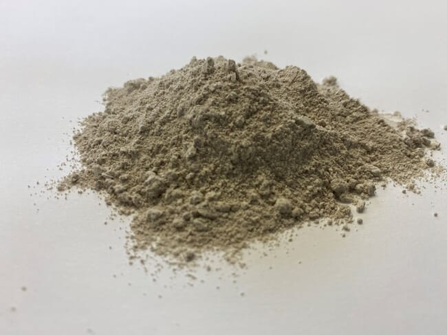 A pile of grey powder.