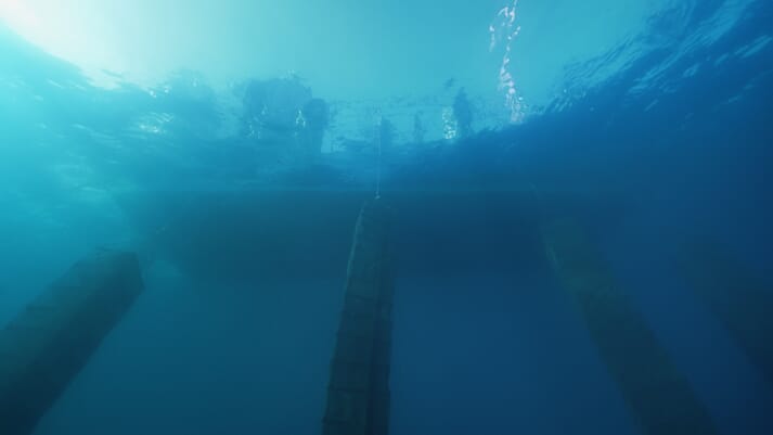 underwater view of a dock