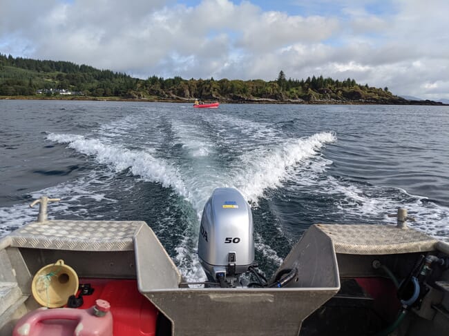 boat engine on the water