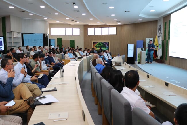 People attending a lecture.