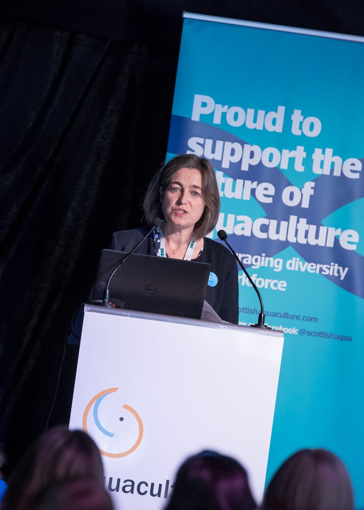 Julie speaking at The Fish Site's Women in Aquaculture event