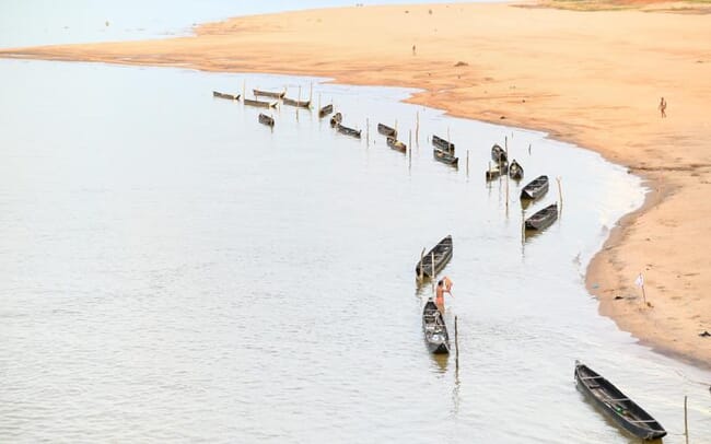 fishing boats at the shore