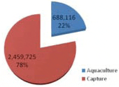 Arab states aquaculture and capture fish production 2007