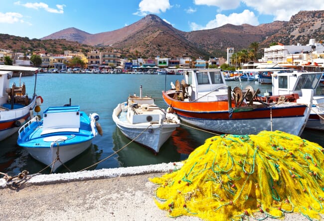 boats in the Mediterranean.